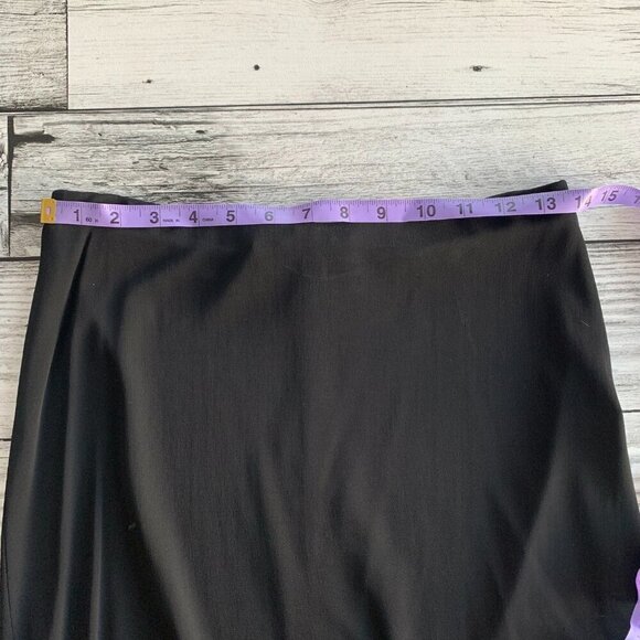 Vintage Saks Fifth Avenue Collection Black Jersey Knit Ruffle Knee Length Skirt - Picture 10 of 12